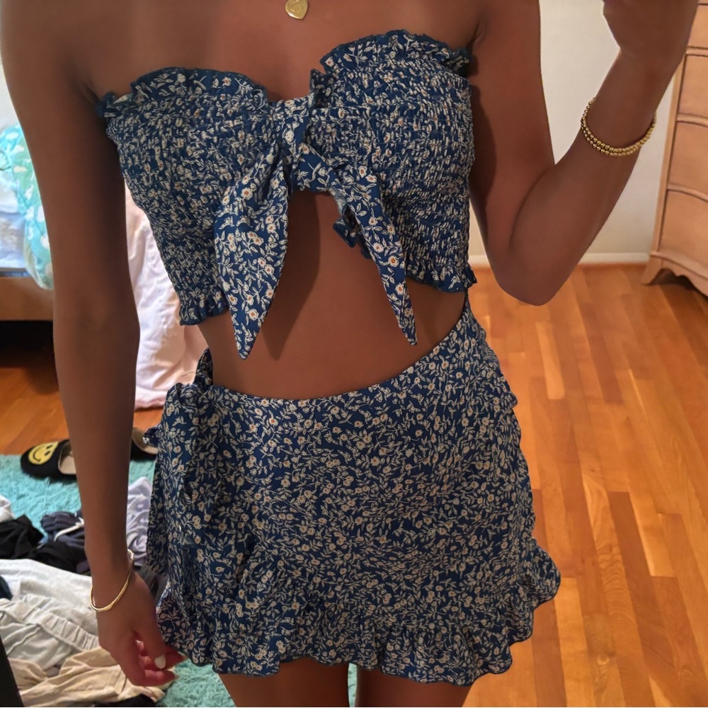 Super cute summer tube top and skirt set